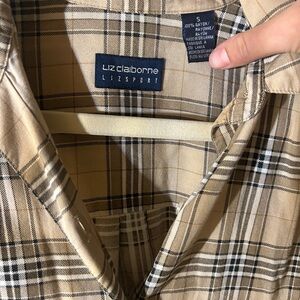 Liz Claiborne Women’s Beige Checkered Shirt